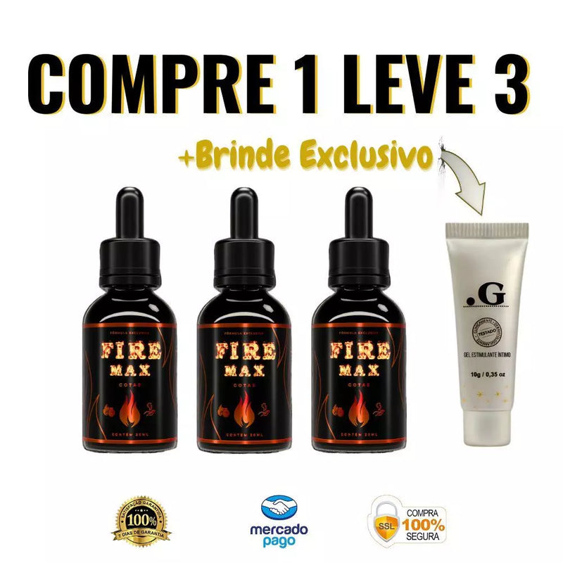 Fire Max 30ml Original - Nova Fórmula mais Poderosa Para Ereções Mais Firmes e Duradouras - Oferta Exclusiva + Frete Grátis